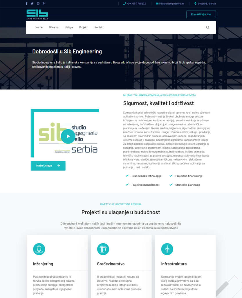 Izrada sajta Sib Engineering