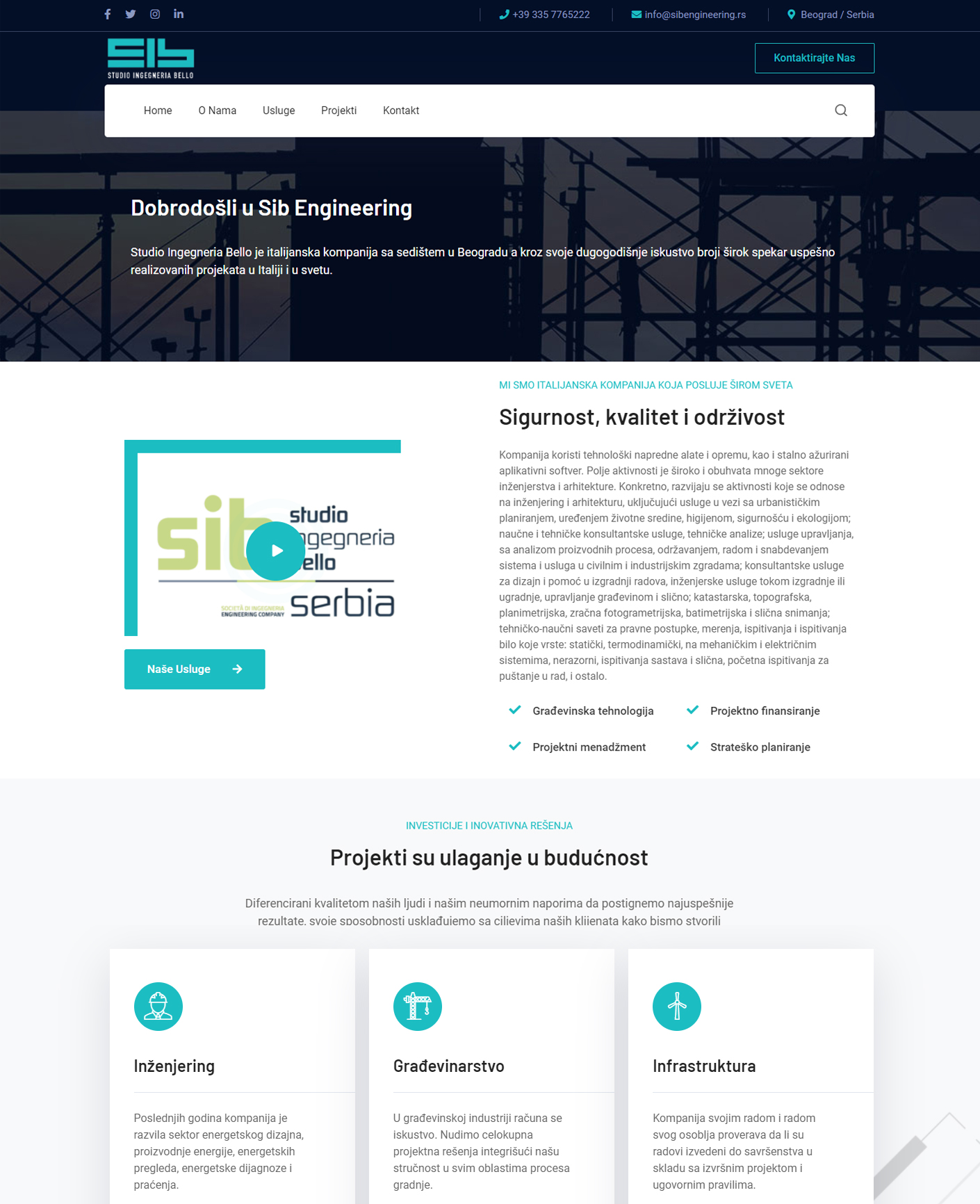 Izrada sajta Sib Engineering